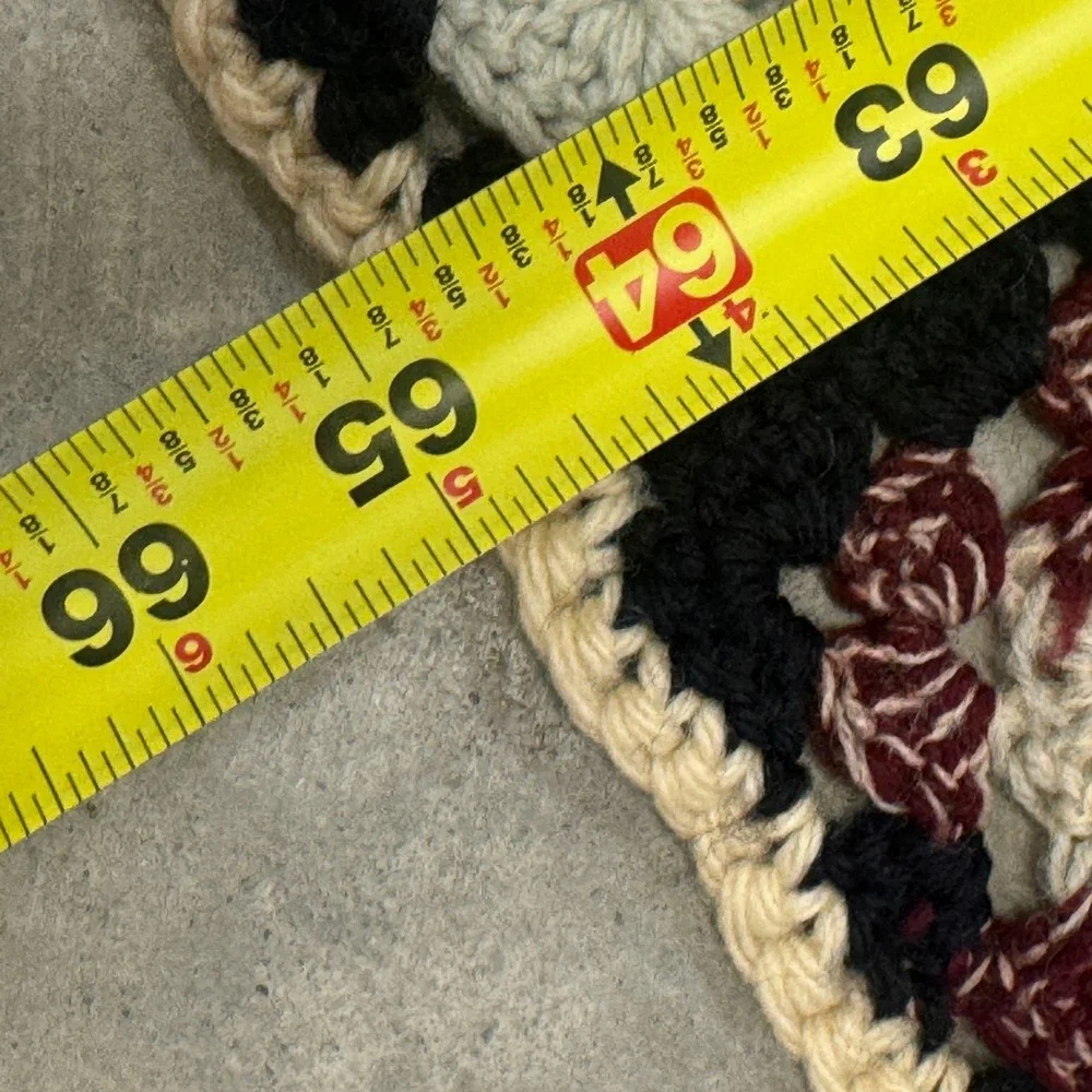 Vintage Handmade Granny Afgan Crochet Blanket Multi Color Patchwork Throw 78x65